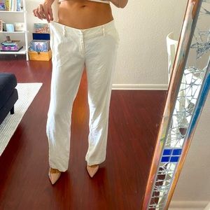 White linen pants
